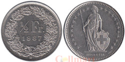 Швейцария. 1/2 франка 1987 год. Гельвеция.
