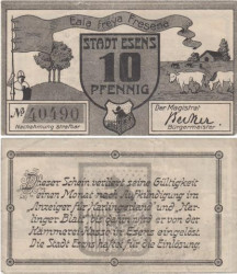 Бона. Германия. Эзенс 10 пфеннигов 1920 год. Нотгельд. (VF)