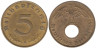  Германия - Третий рейх. 5 рейхспфеннигов 1939 год. (A) 