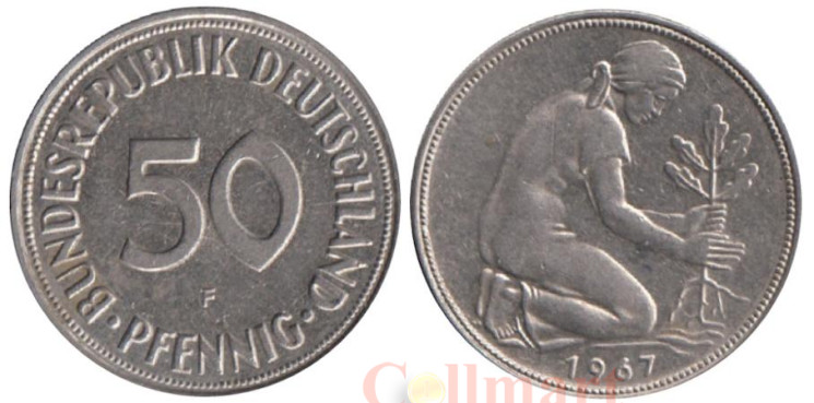  ФРГ. 50 пфеннигов 1967 год. (F) 