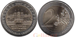 Германия. 2 евро 2007 год. Шверинский Замок, Мекленбург-Передняя Померания. (F)