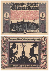 Бона. Германия. Глаухау 1/2 марки 1921 год. Пивная военная серия (Вар. 3). Нотгельд. (XF)
