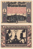  Бона. Германия. Глаухау 1/2 марки 1921 год. Пивная военная серия (Вар. 3). Нотгельд. (XF) 