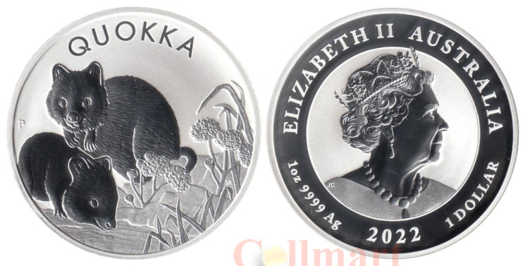  Австралия. 1 доллар 2022 год. Квокка. 