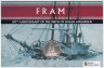  Британская антарктическая территория. 50 пенсов 2022 год. Полярный корабль Фрам - 150 лет со дня рождения Руаля Амундсена. (в открытке) 