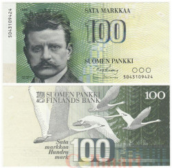 Бона. Финляндия 100 марок 1986 год. Ян Сибелиус. (XF) 