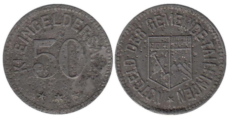  Германия. Тайльфинген. 50 пфеннигов 1917 год. Нотгельд. 
