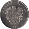  Кирибати. Острова Гилберта. 1 доллар 2014 год. Парусник Паллада. 