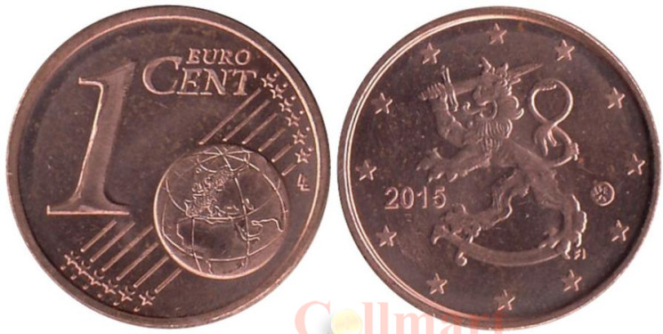  Финляндия. 1 евроцент 2015 год. 