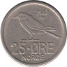  Норвегия. 25 эре 1967 год. Птица. 