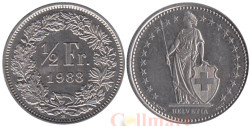 Швейцария. 1/2 франка 1988 год. Гельвеция.