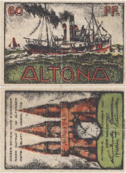 Бона. Германия. Альтона 60 пфеннигов 1921 год. Нотгельд. (F)