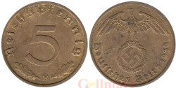 Германия (Третий рейх). 5 рейхспфеннигов 1939 год. Герб. (E)