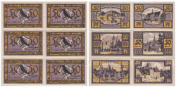 Набор банкнот. Германия. Мерзебург 50 пфеннигов 1921 год. Нотгельды, 6 штук. (XF)