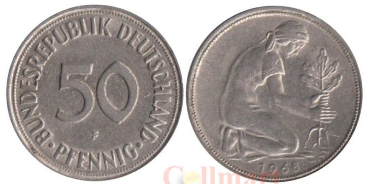 ФРГ. 50 пфеннигов 1968 год. (F) 