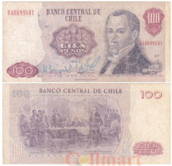 Бона. Чили 100 песо 1983 год. Диего Порталес. (VG-F)