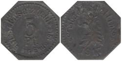Германия. Штеттин. 5 пфеннигов 1917 год. Нотгельд.