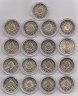  Набор монет 2 евро 2012 год. 10 лет наличному обращению евро. (17 штук) 