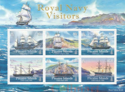Почтовый блок. Питкэрн, Острова 2009 год. Royal Navy Visitors.