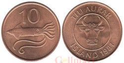 Исландия. 10 эйре 1981 год. Кальмар.
