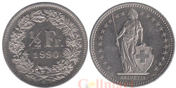 Швейцария. 1/2 франка 1990 год. Гельвеция.