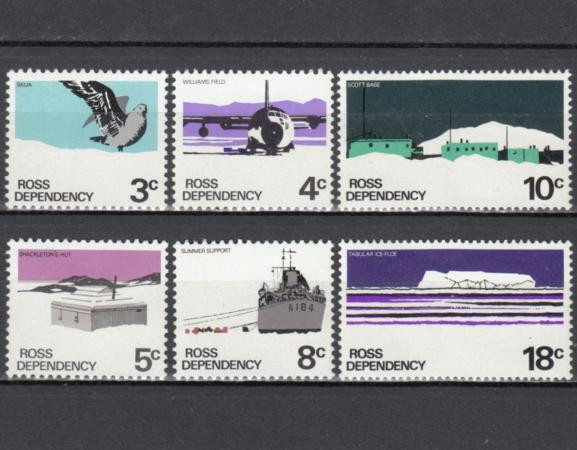  Набор марок. Новая Зеландия. Территория Росса 1972 год. Виды территории Росса (1972-1979). (6 марок) 
