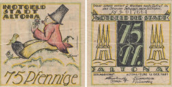 Бона. Германия. Альтона 75 пфеннигов 1921 год. Нотгельд. (F)