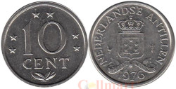 Нидерландские Антильские острова. 10 центов 1976 год. Герб.
