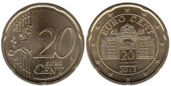 Австрия. 20 евроцентов 2013 год. Дворец Бельведер в Вене.