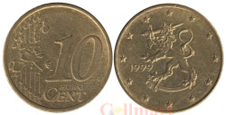 Финляндия. 10 евроцентов 1999 год. Геральдический лев.