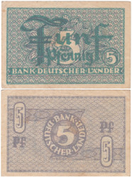 Бона. Германия (ФРГ) 5 пфеннингов 1948 год. (VF)