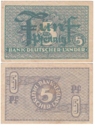 Бона. Германия (ФРГ) 5 пфеннингов 1948 год. (VF)