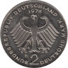  Германия (ФРГ). 2 марки 1976 год. Конрад Аденауэр. (D) 