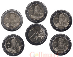 Германия. Набор монет 2 евро 2023 год. Гамбург, Эльбская филармония. (5 штук: A,D,F,G,J)