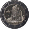  Германия. Набор монет 2 евро 2023 год. Гамбург, Эльбская филармония. (5 штук: A,D,F,G,J) 