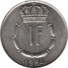  Люксембург. 1 франк 1984 год. Великий герцог Жан. 