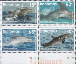 Набор марок. Багамские Острова. Багамская организация по исследованию морских млекопитающих. 4 марки