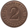  Веймарская республика. 2 рейхспфеннига 1936 год. (F) 