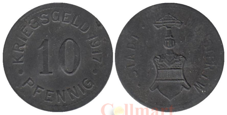 Германия. Мюнстер. 10 пфеннигов 1917 год. Нотгельд. 