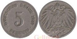 Германская империя. 5 пфеннигов 1907 год. (A)