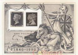 Почтовый блок. Великобритания. 150-летие Penny Black.