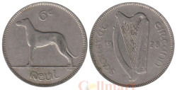Ирландия. 6 пенсов 1928 год. Ирландский волкодав.