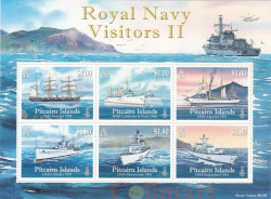 Почтовый блок. Питкэрн, Острова 2010 год. Royal Navy Visitors II.