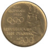  Сан-Марино. 200 лир 1980 год. XXII летние Олимпийские Игры, Москва 1980. 