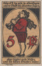  Бона. Германия. Эшвеге 5 пфеннигов 1920 год. Трубач. Нотгельд. (VF) 