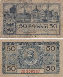 Бона. Германия. Дюрен 50 пфеннигов 1918 год. Нотгельд. (F)