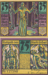 Бона. Германия. Эрфурт 75 пфеннигов 1921 год. Нотгельд. (VF)
