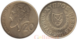 Кипр. 20 центов 2001 год. Зенон Китийский.