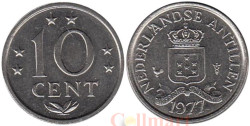Нидерландские Антильские острова. 10 центов 1977 год. Герб.