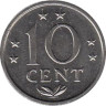  Нидерландские Антильские острова. 10 центов 1977 год. Герб. 